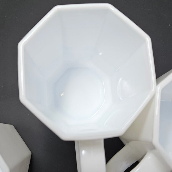 Vintage Arcopal France Novoctime White Mugs - Set of (4) - Picture 11 of 14